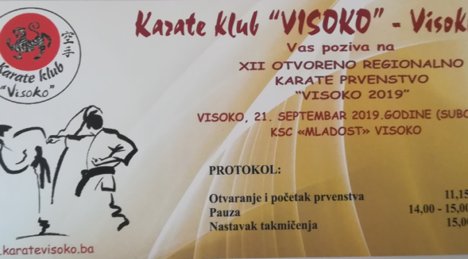 XII Otvoreno regionalno karate prvenstvo “Visoko 2019”